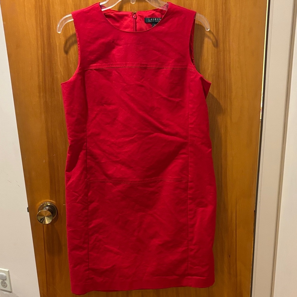 Lauren Ralph Lauren Red Sleeveless Mini Dress
